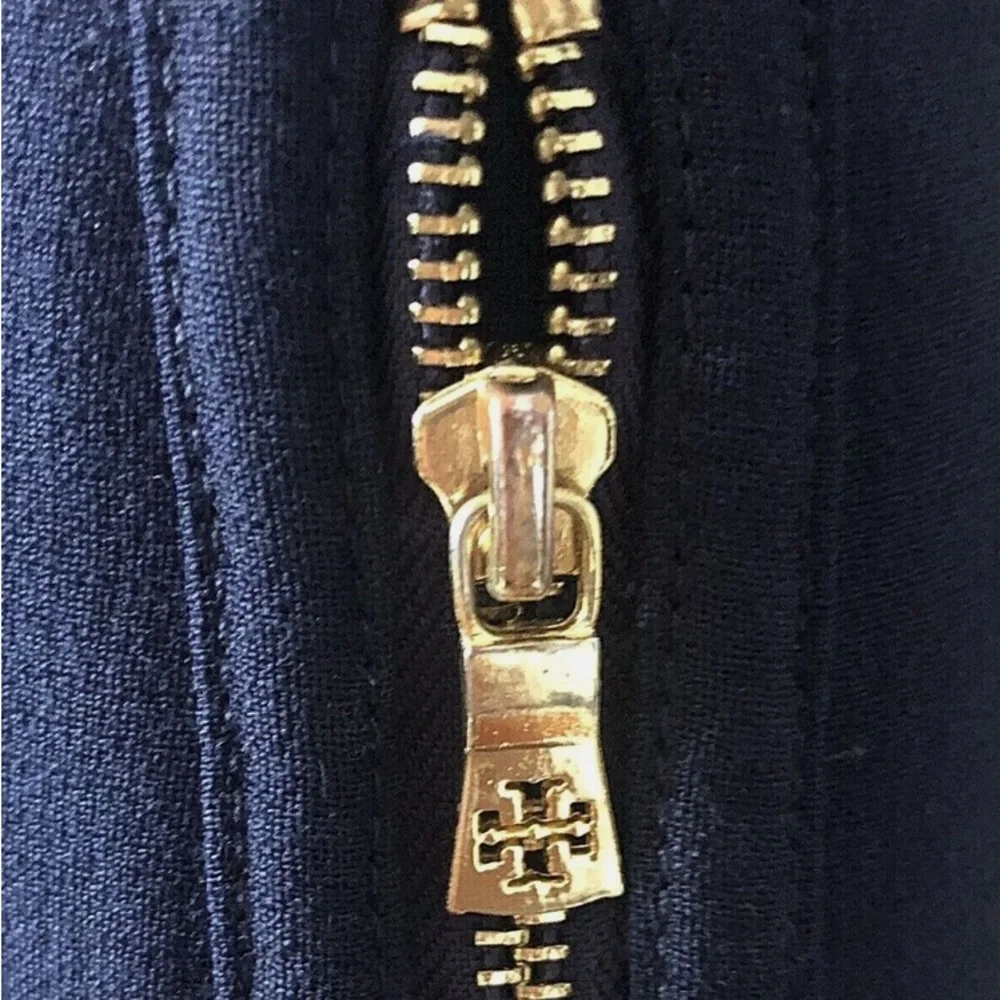 Tory Burch Blue with Gold Hardware with Embossment Dress EUC Size 4 - Picture 8 of 11